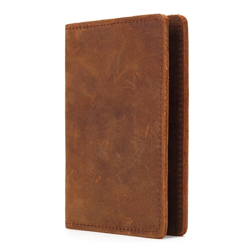 Travel Wallet Slim - Genuine Leather Crazy Horse Passport Cover