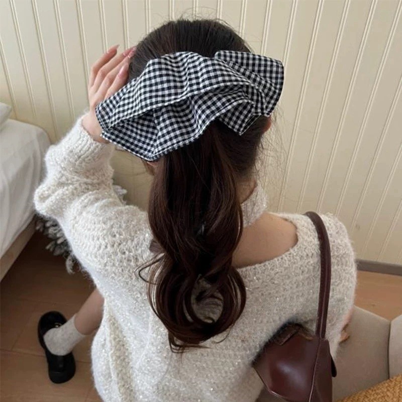 Extra Large Plaid Hair Ties El - Travel Accessories For Elderly ulasan dan harga
