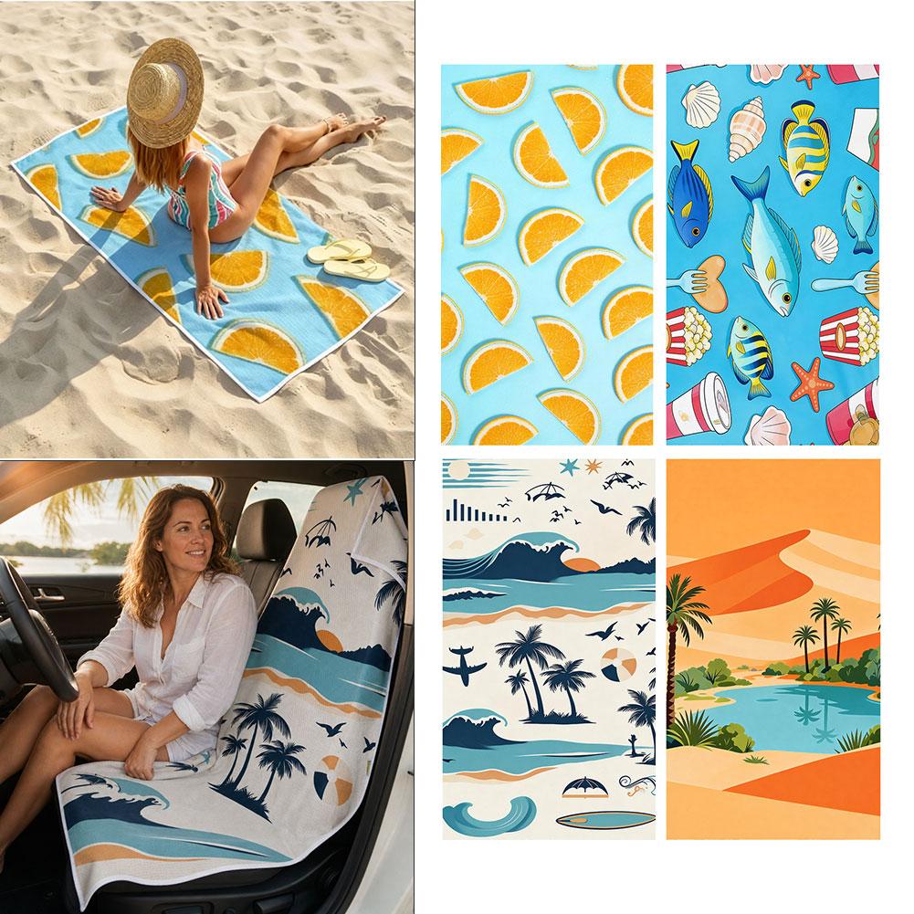2‑in‑1 Beach Towel Car Seat Co - Travel Towel Quick Dry ulasan dan harga