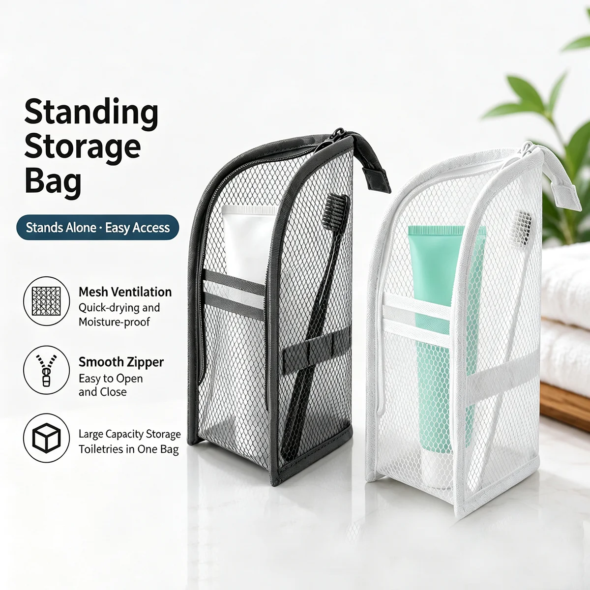 Standing Mesh Toiletry Bag for - Travel Accessories Toiletries ulasan dan harga