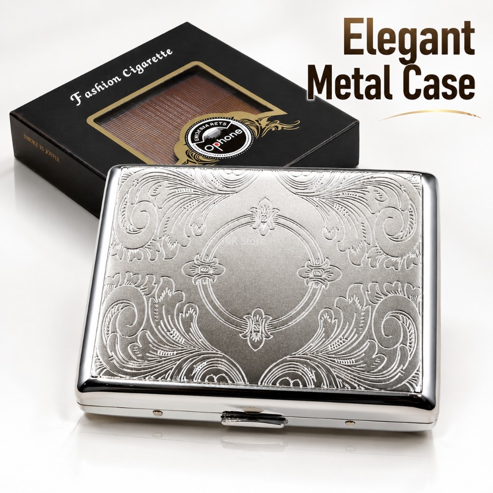 Stainless Steel Cigarette Box  - Travel Accessories Us ulasan dan harga