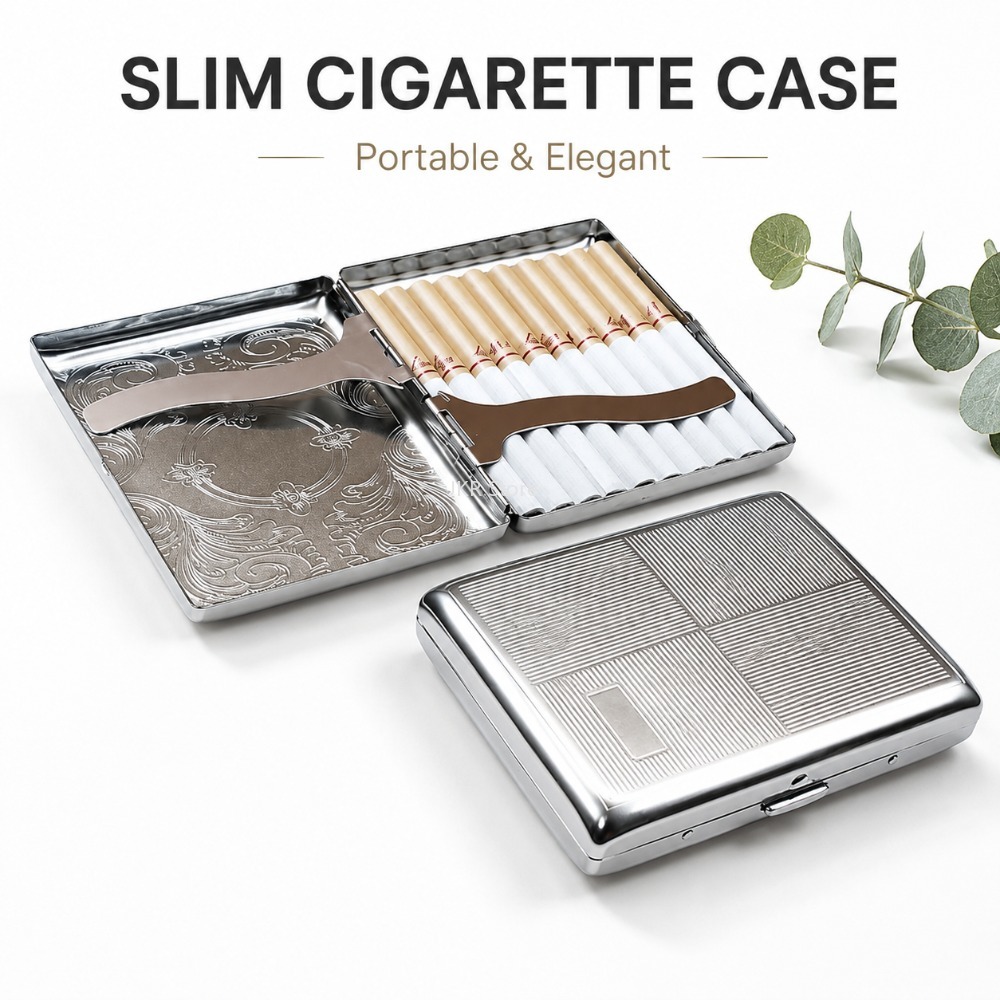 Stainless Steel Cigarette Box  - Travel Accessories Us ulasan dan harga