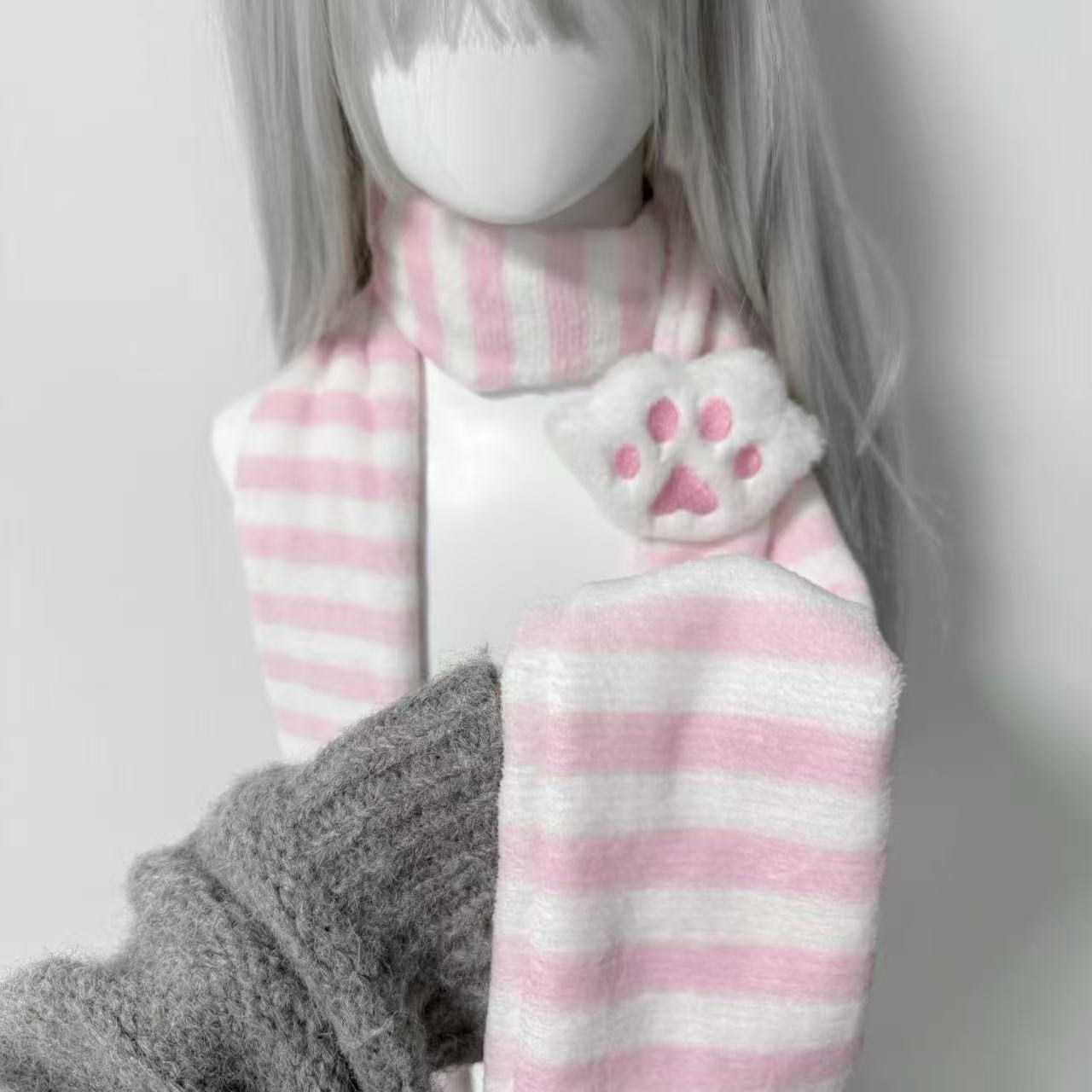 Kawaii Kniied Scarf Cat Paw De - Travel Accessories For Elderly ulasan dan harga
