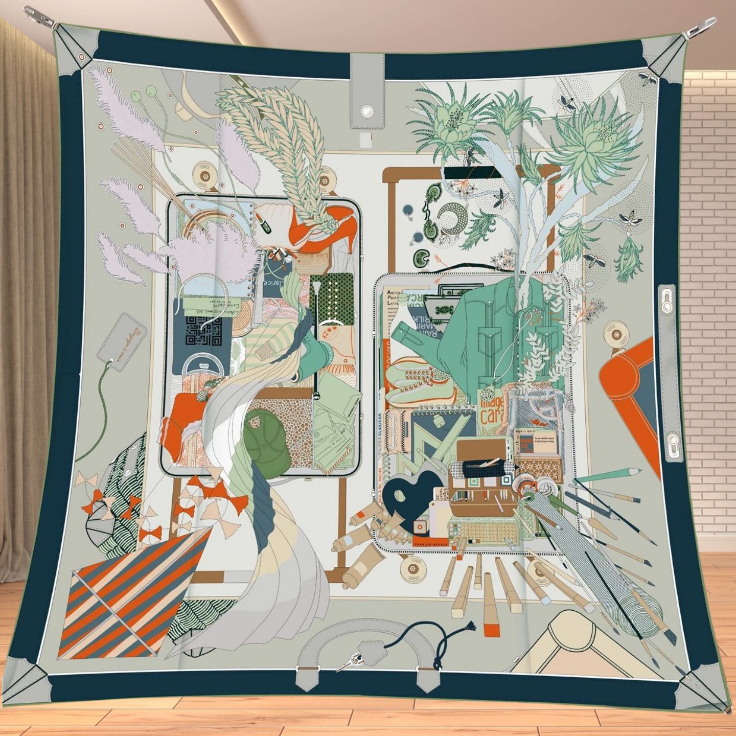 90cm Twill Silk Like Square Sc - Travel Accessories Unisex ulasan dan harga