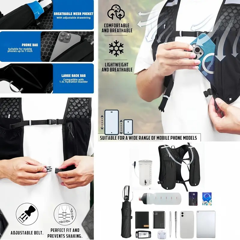 Unisex Running Vest Water-Resi - Hydration Pack Backpack ulasan dan harga