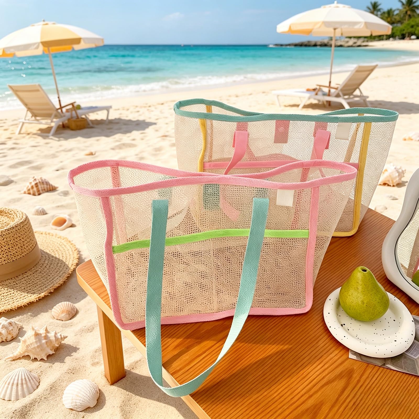 Beach Bags for Women Colorful  - Travel Accessories Us ulasan dan harga