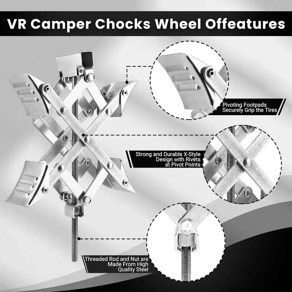 X-Shaped RV Wheel Chock Fit 3. - Travel Accessories Us ulasan dan harga