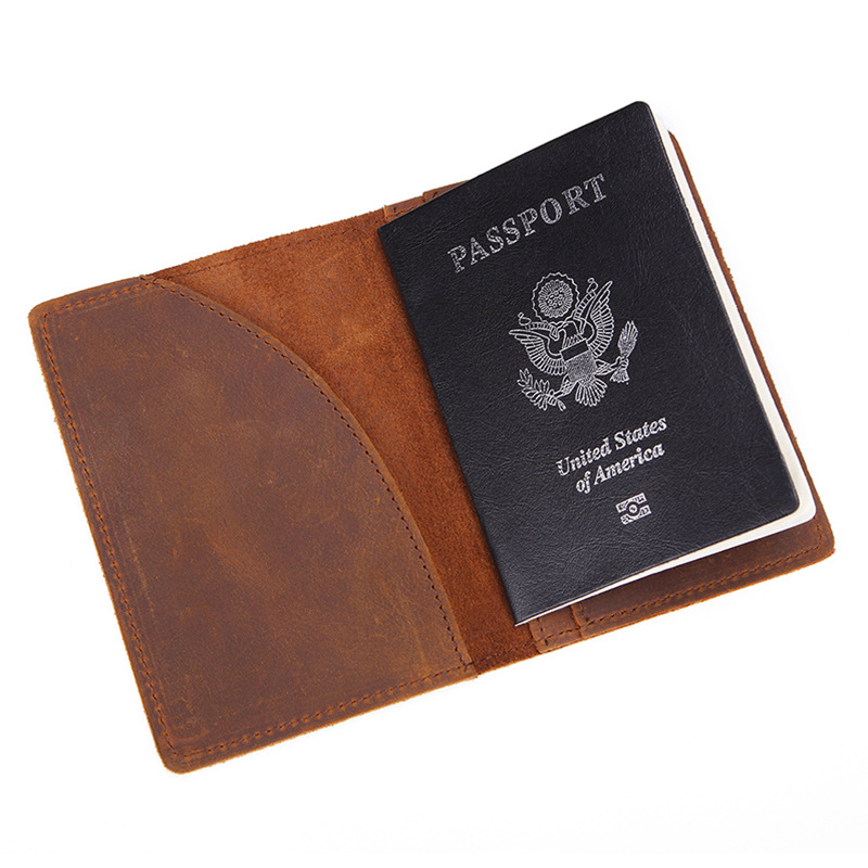 Genuine Leather Crazy Horse Pa - Travel Wallet Slim ulasan dan harga