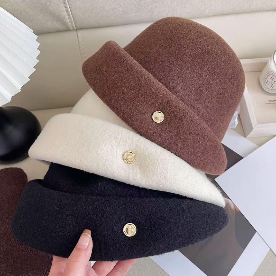 Women Wool Cloche Hat Winter F - Travel Accessories Shops ulasan dan harga