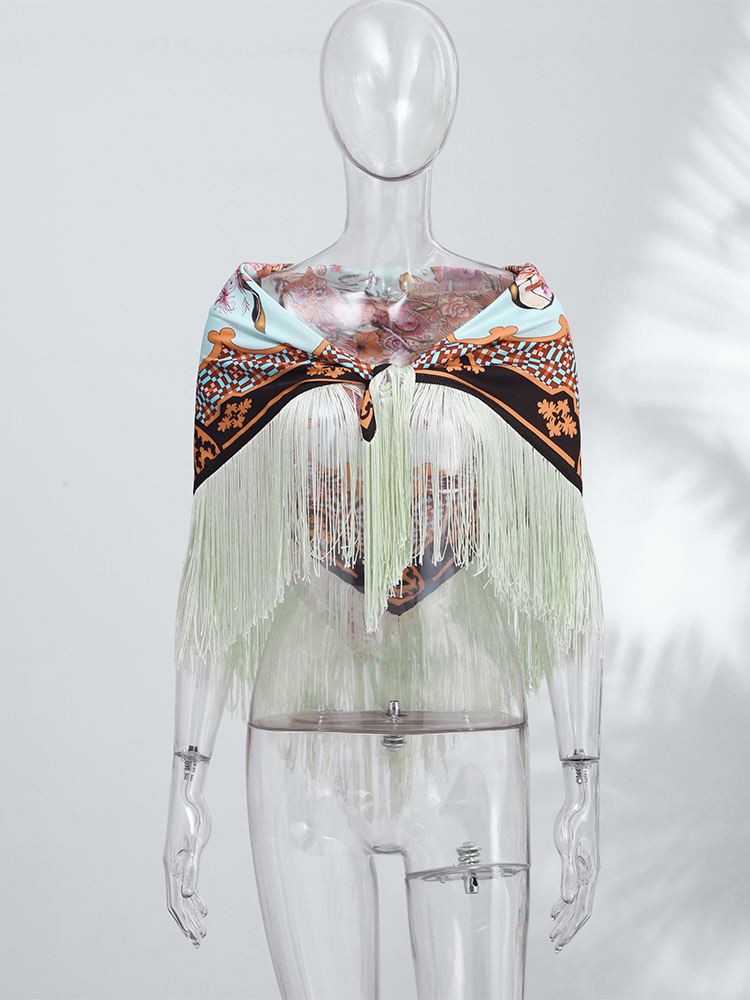 Vintage Printed Tassel Square  - Travel Accessories For Elderly ulasan dan harga