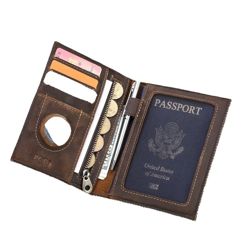Custom Logo Genuine Leather Sl - Travel Wallet Slim ulasan dan harga