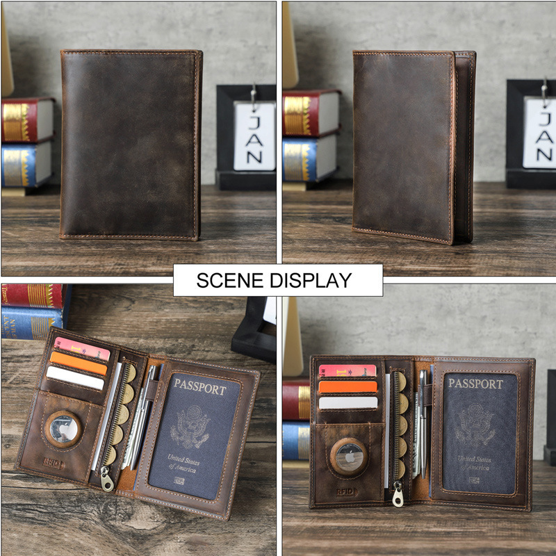 Custom Logo Genuine Leather Sl - Travel Wallet Slim ulasan dan harga