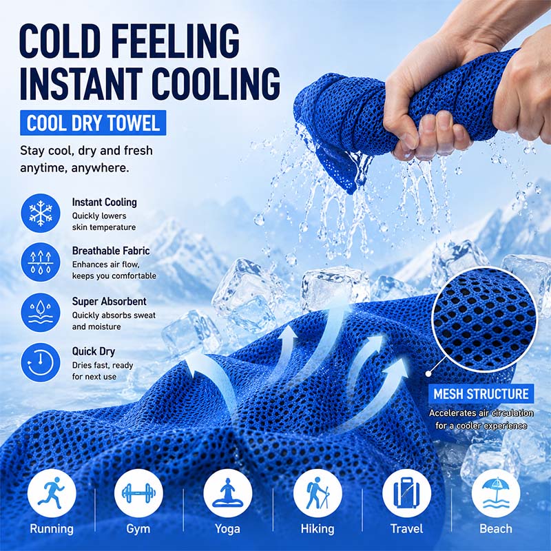Portable Cooling Sports Towel  - Travel Towel Quick Dry ulasan dan harga