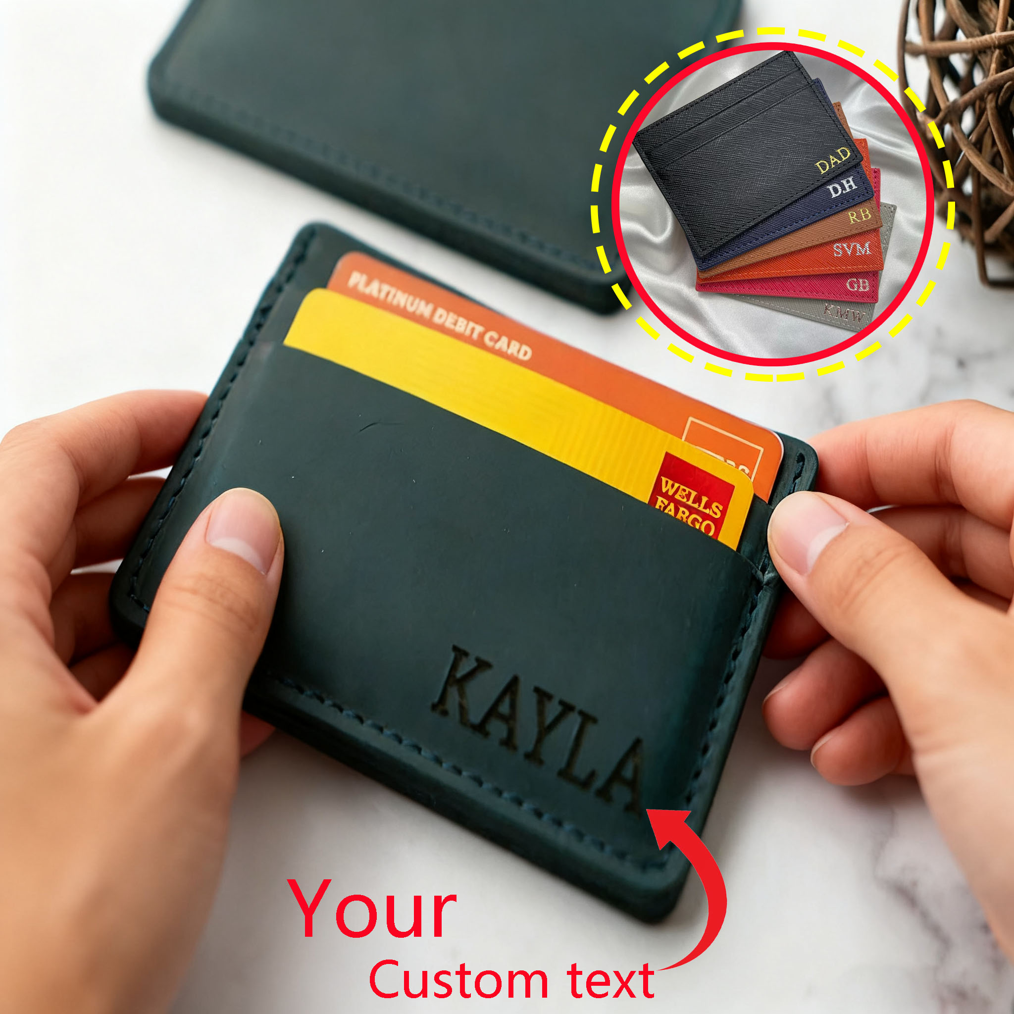 Custom high-endLeather ID Card - Travel Wallet Slim ulasan dan harga
