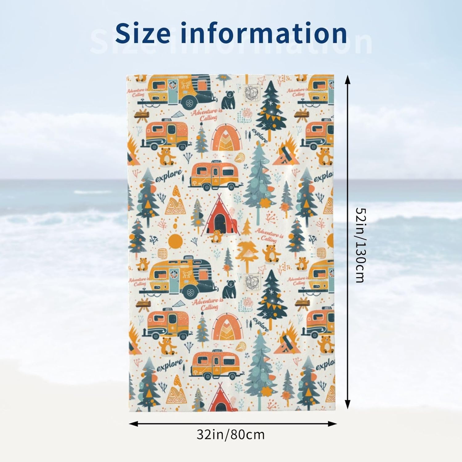 Camping Adventure Beach Towel  - Travel Towel Quick Dry ulasan dan harga